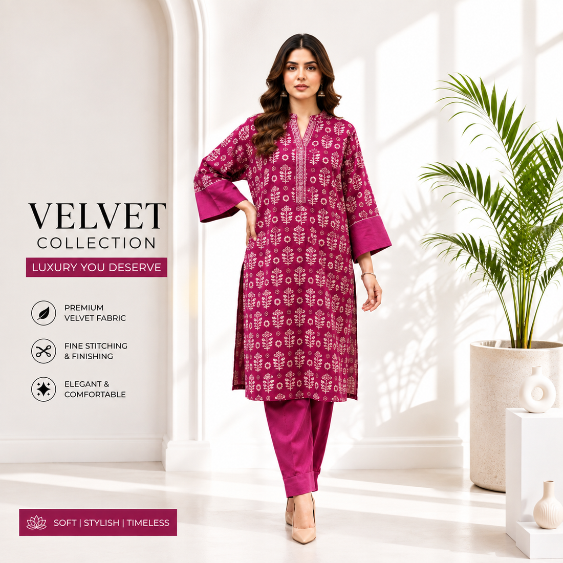 Women's Teal Ethnic Printed Kurta Pant Set